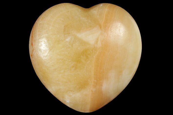 1.6" Polished Orange Calcite Heart - Photo 1